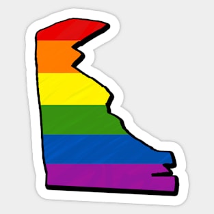 Rainbow Delaware Outline Sticker